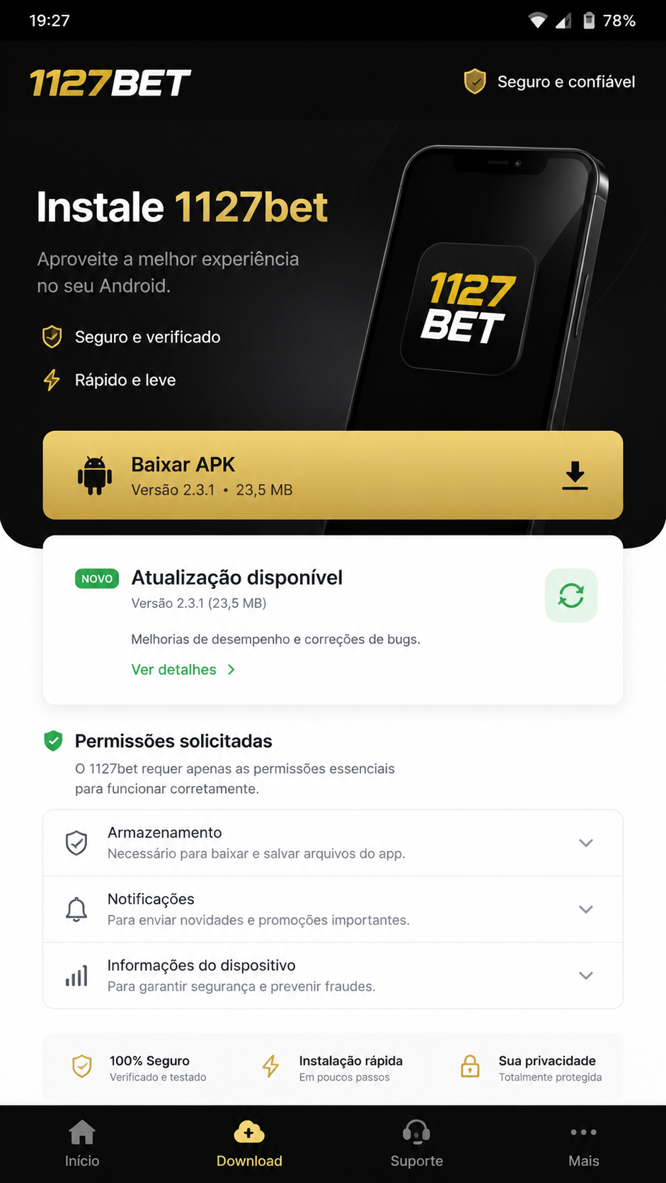 1127bet screenshot