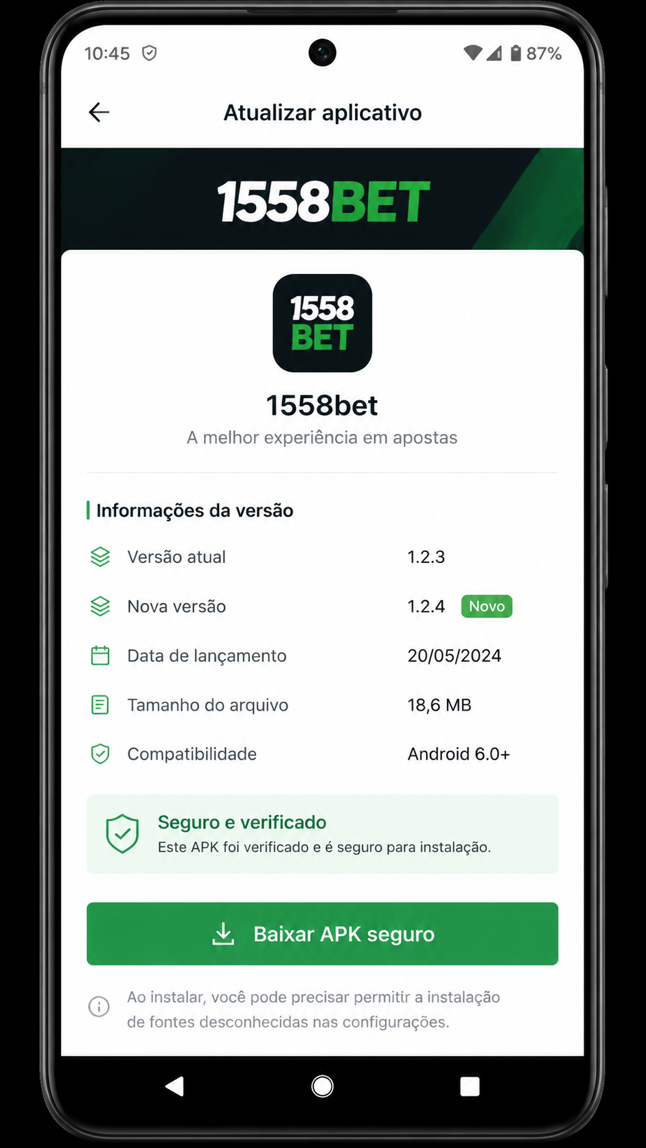 1558bet captura de tela Android