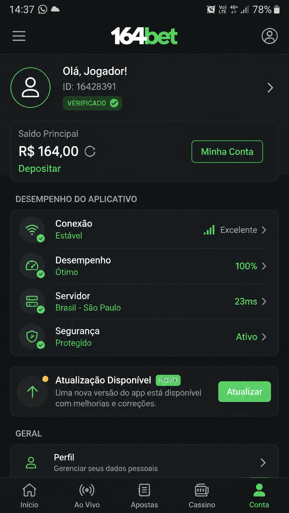 164bet screenshot