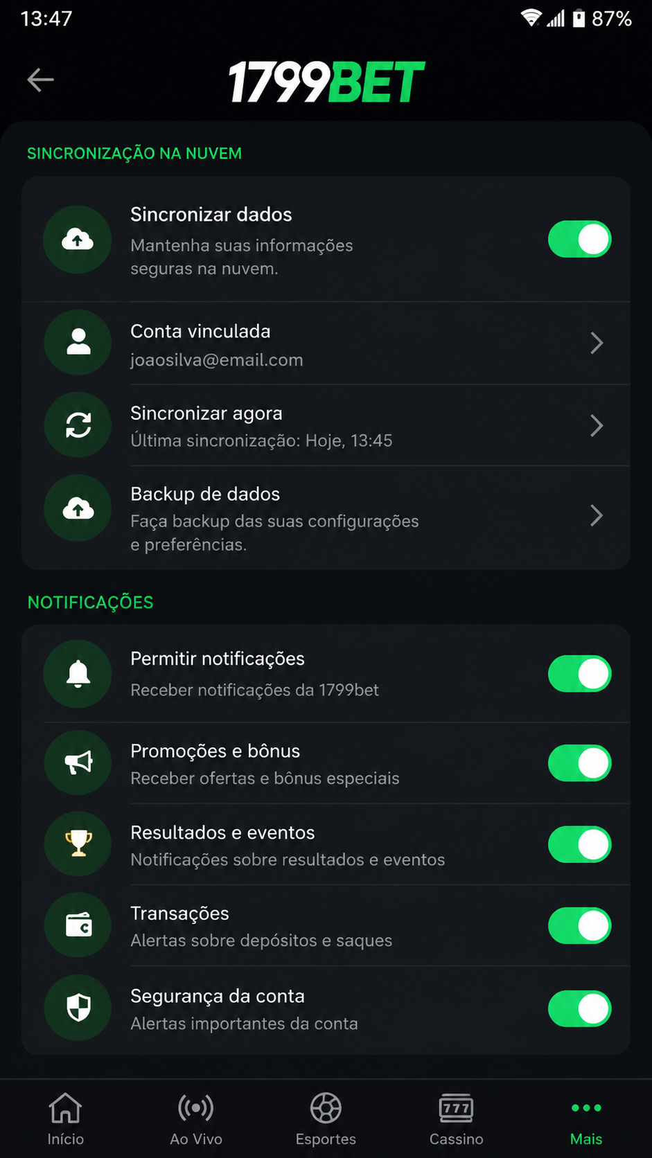 1799bet screenshot