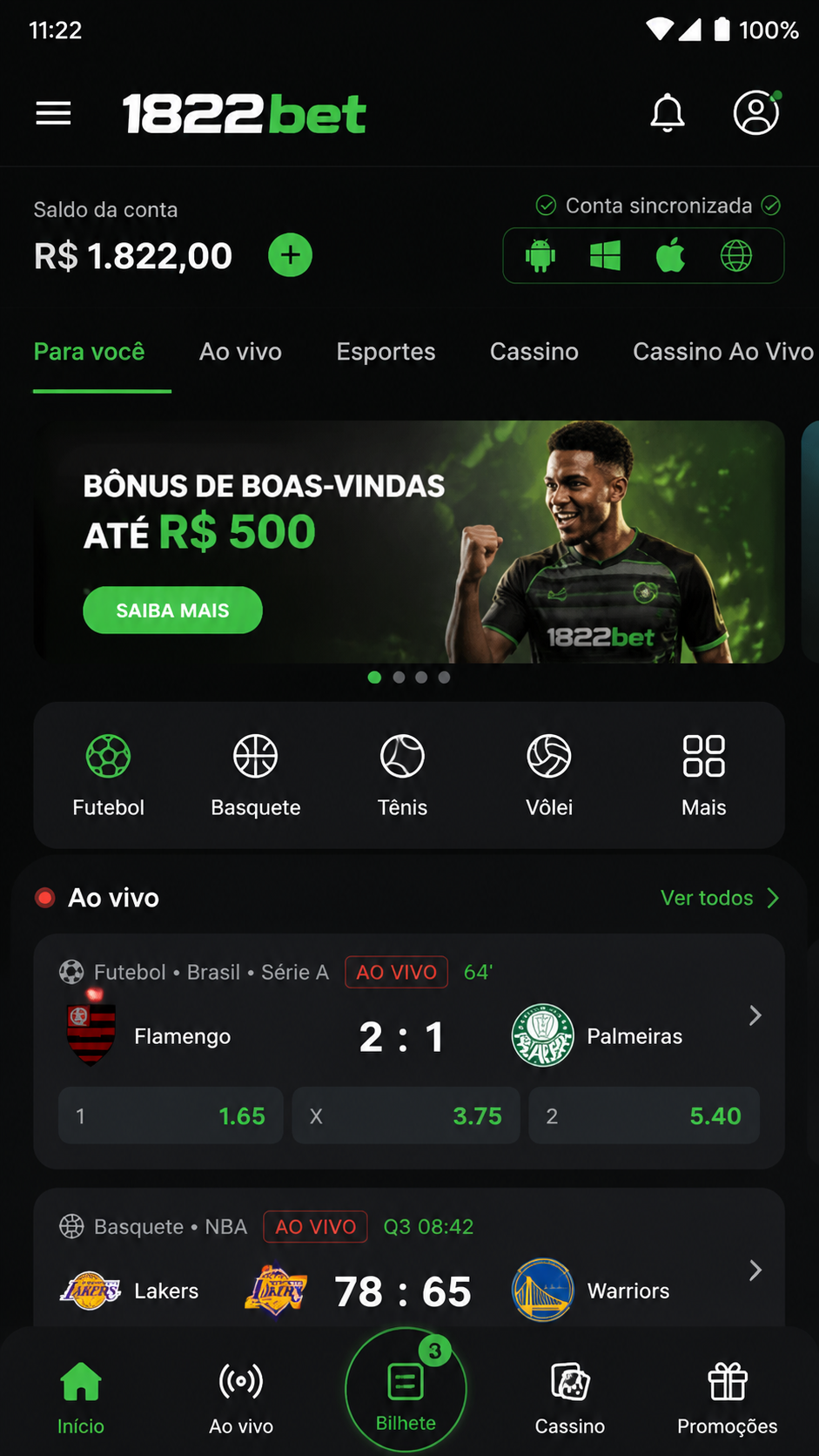1822bet screenshot