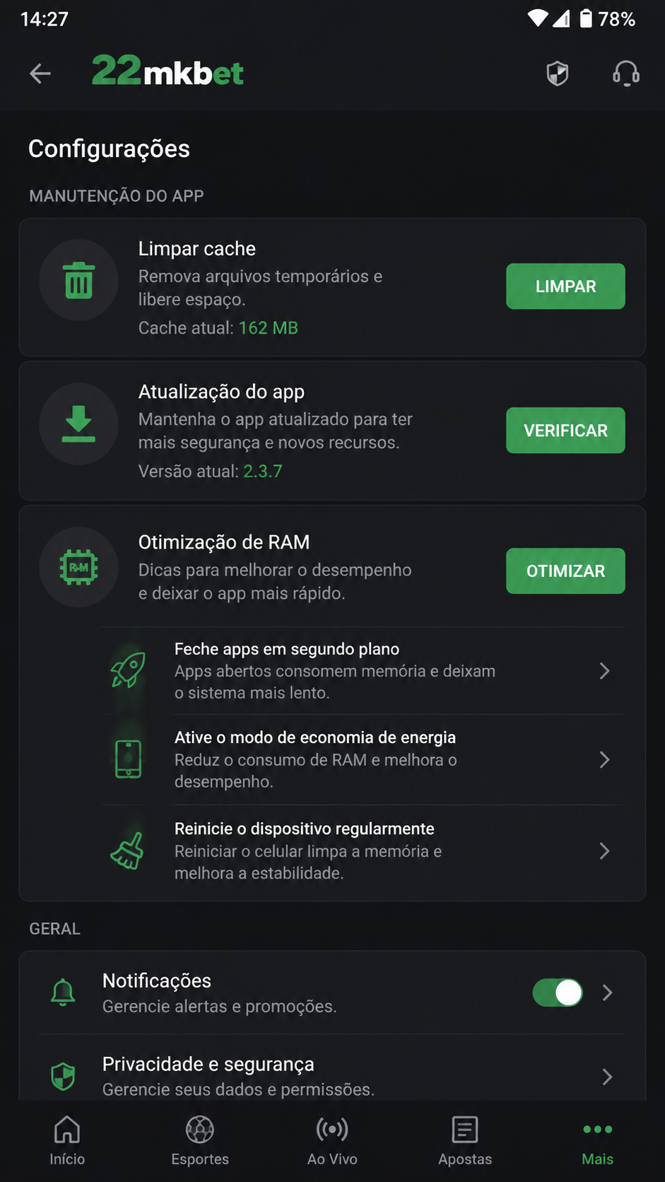 22mkbet screenshot
