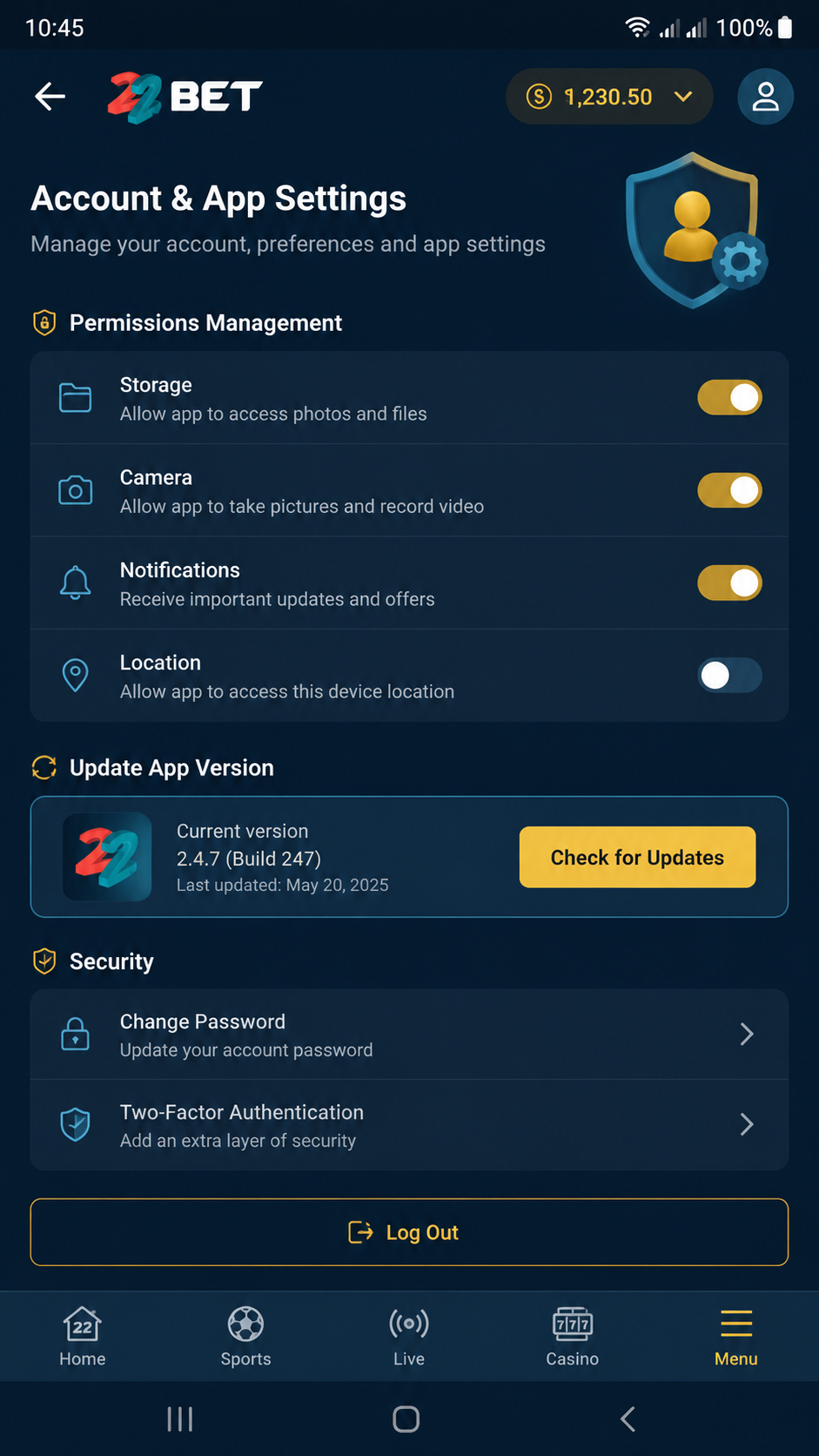 22nbet screenshot
