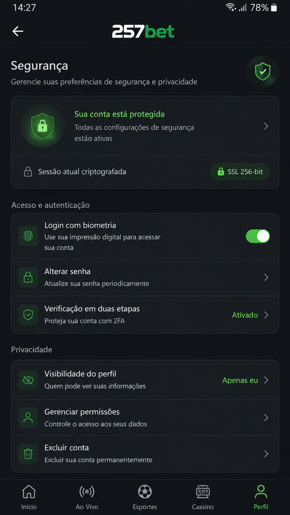 257bet screenshot