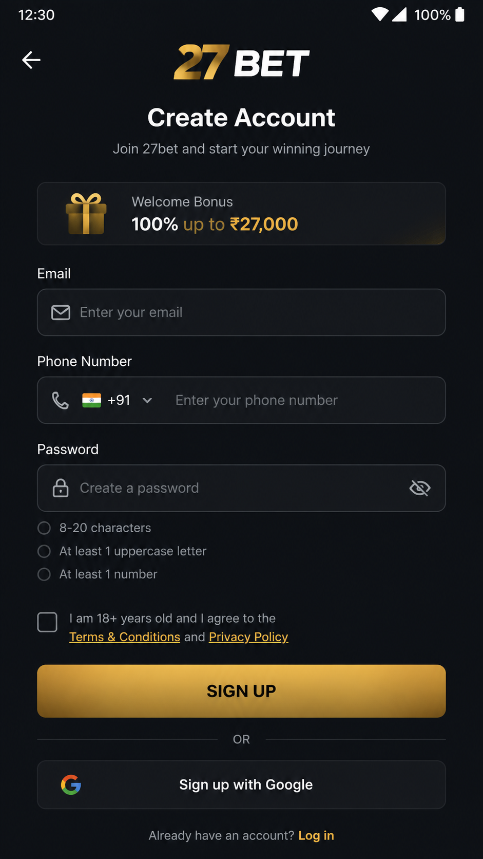 27bet screenshot