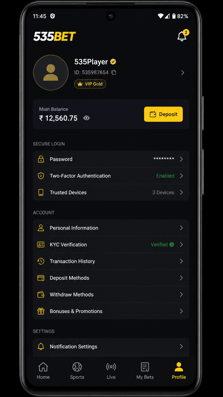 535bet screenshot