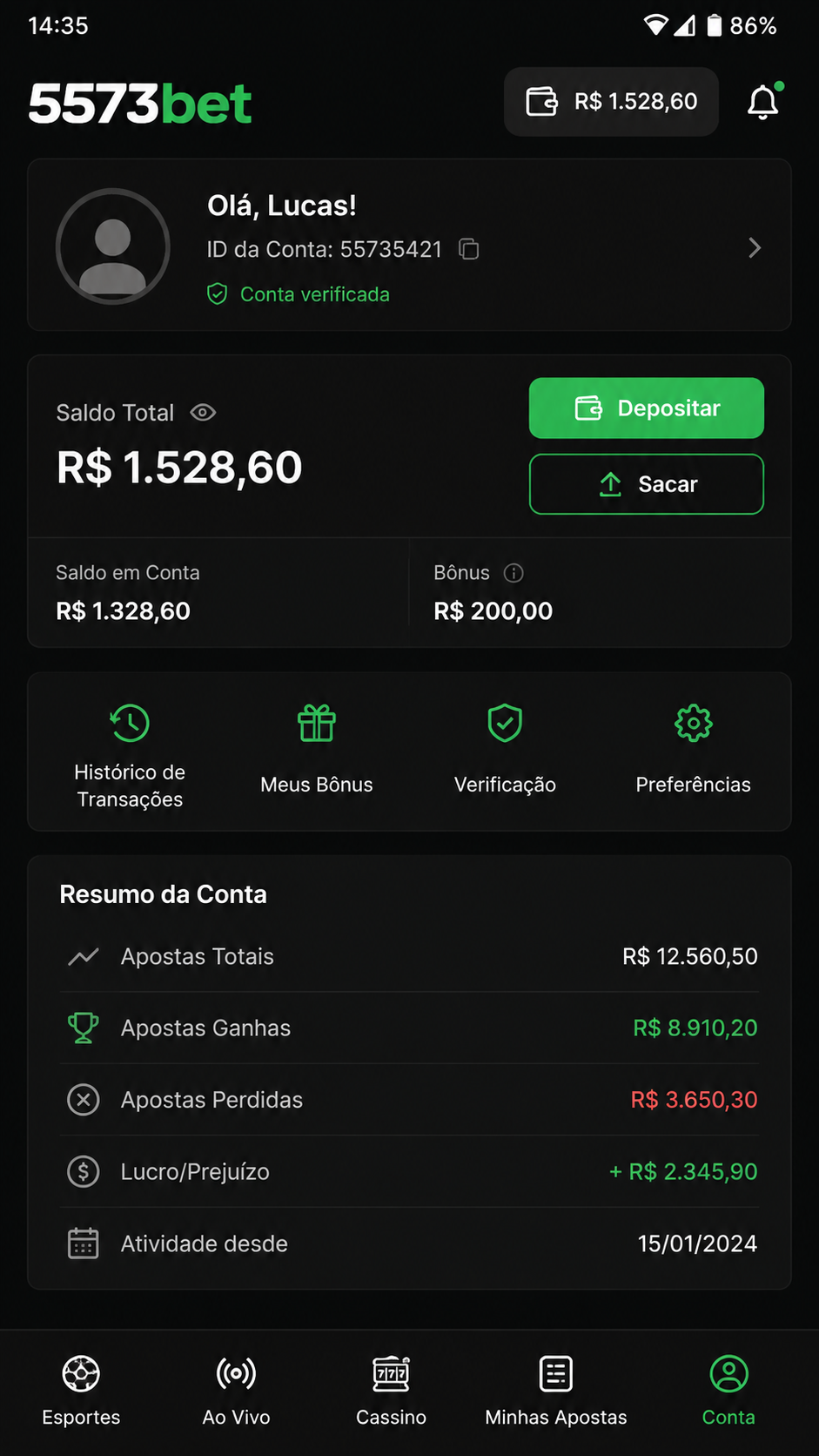 5573bet captura de tela Android