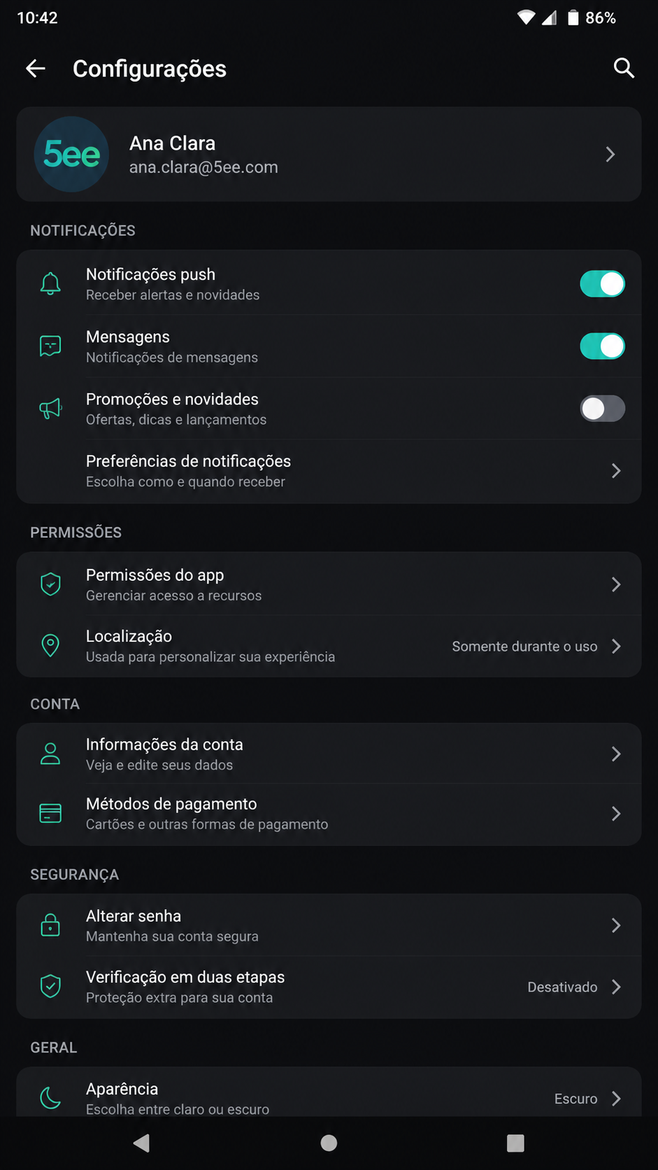 5ee captura de tela Android