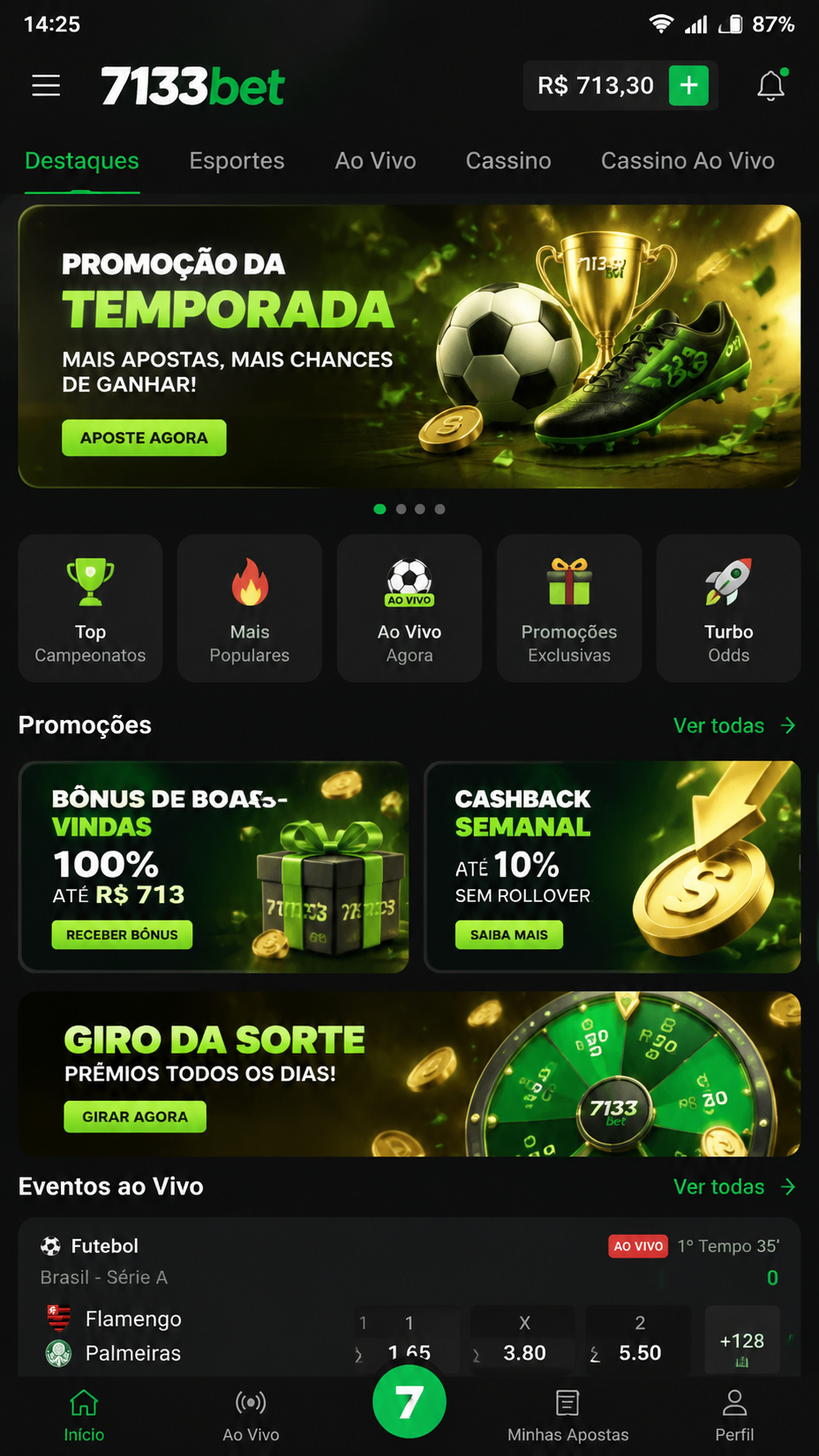 7133bet screenshot