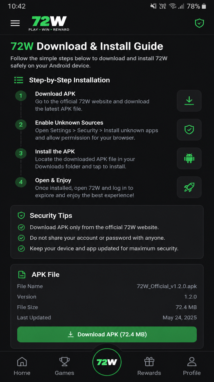 72w screenshot