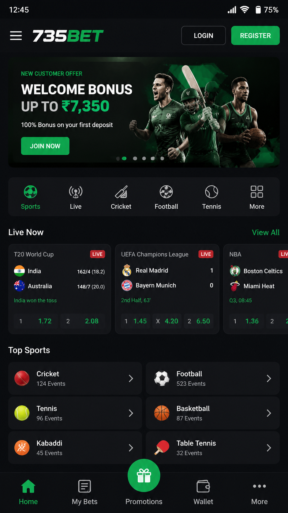 735bet screenshot