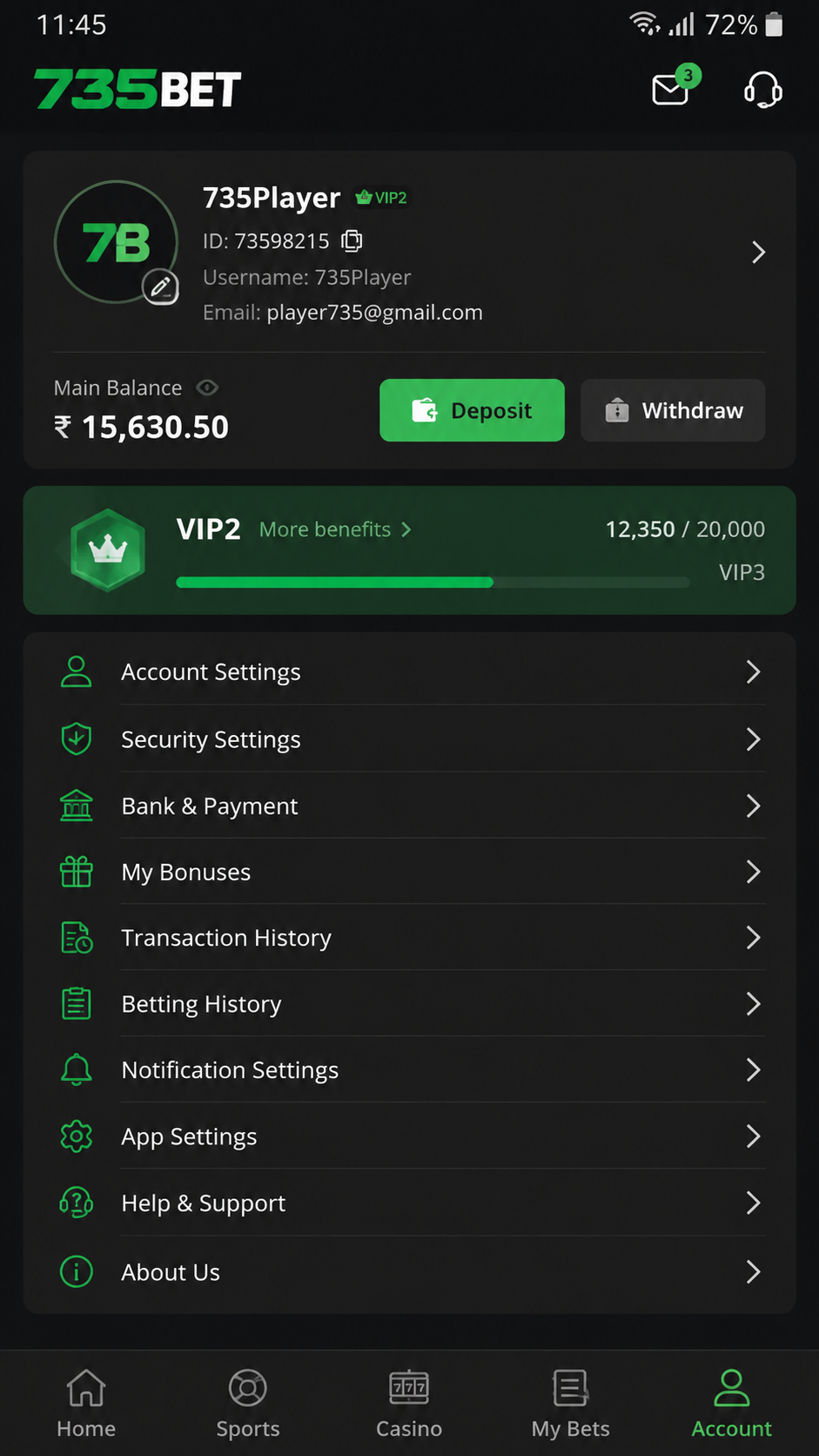 735bet screenshot