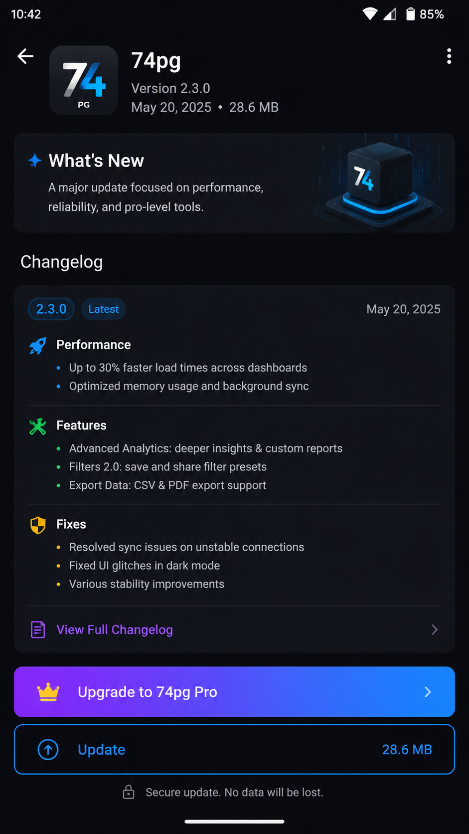 74pg screenshot