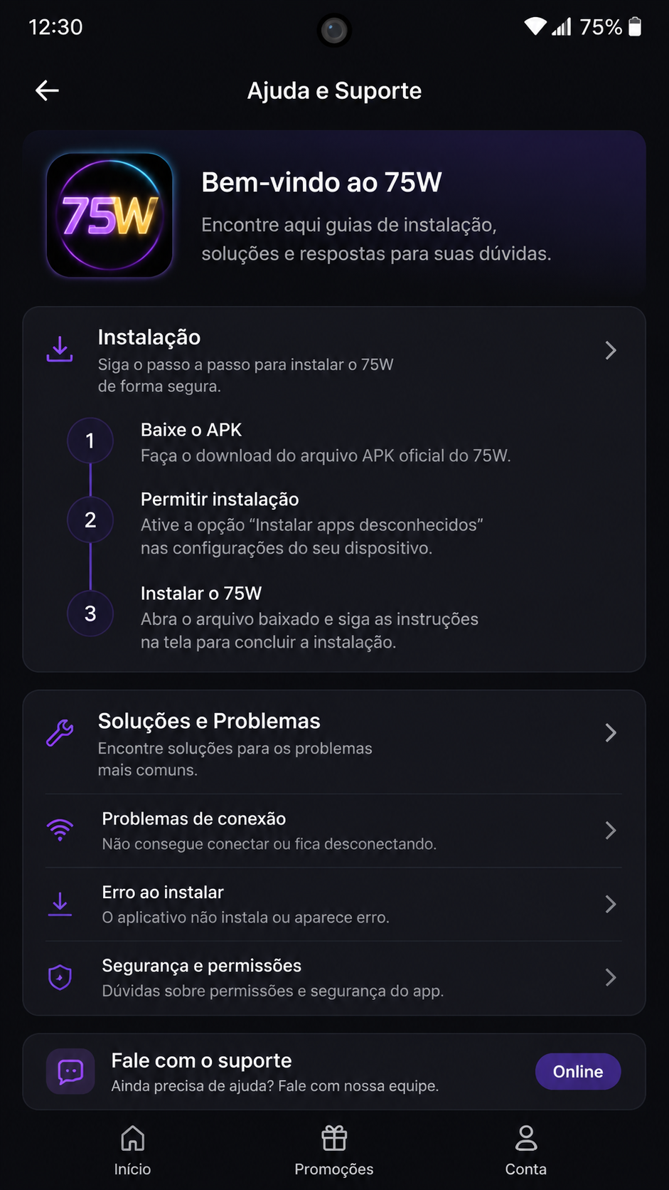 75w screenshot