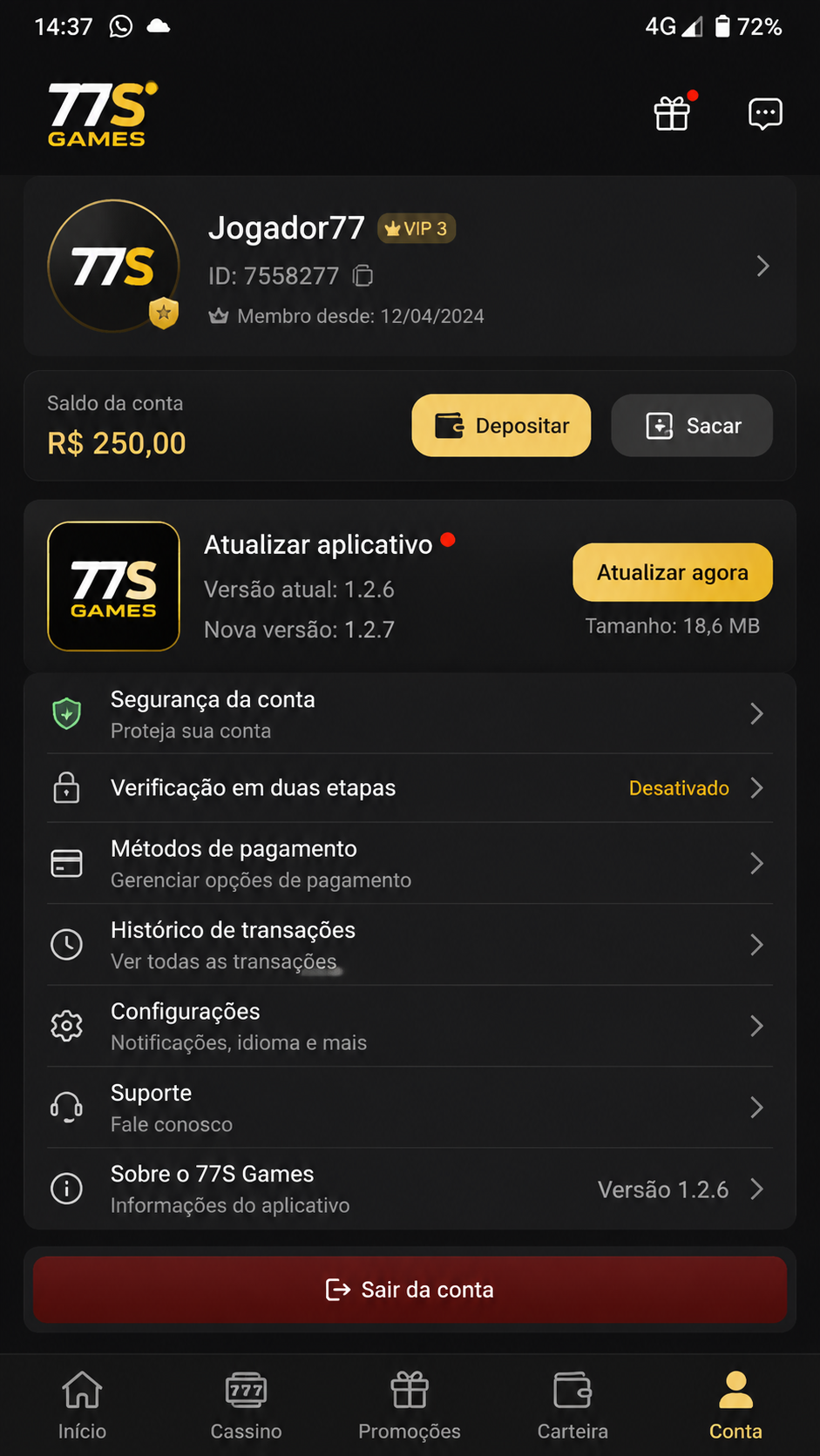 77sgames captura de tela Android