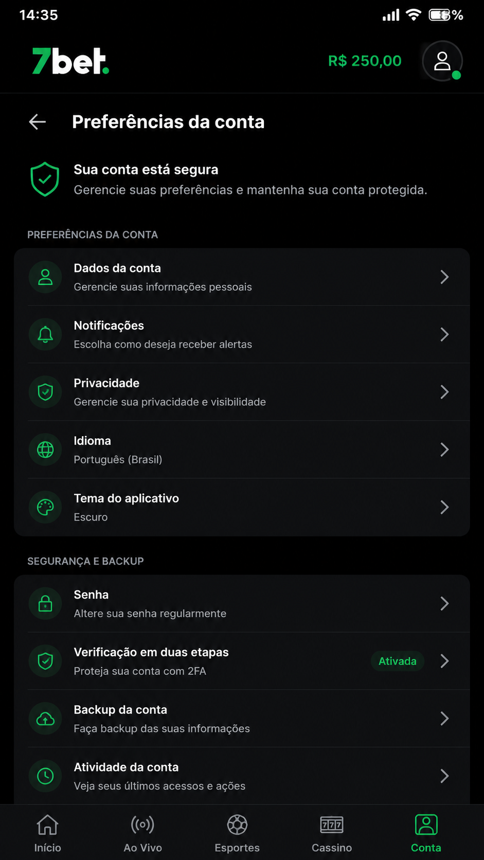 7bet captura de tela Android