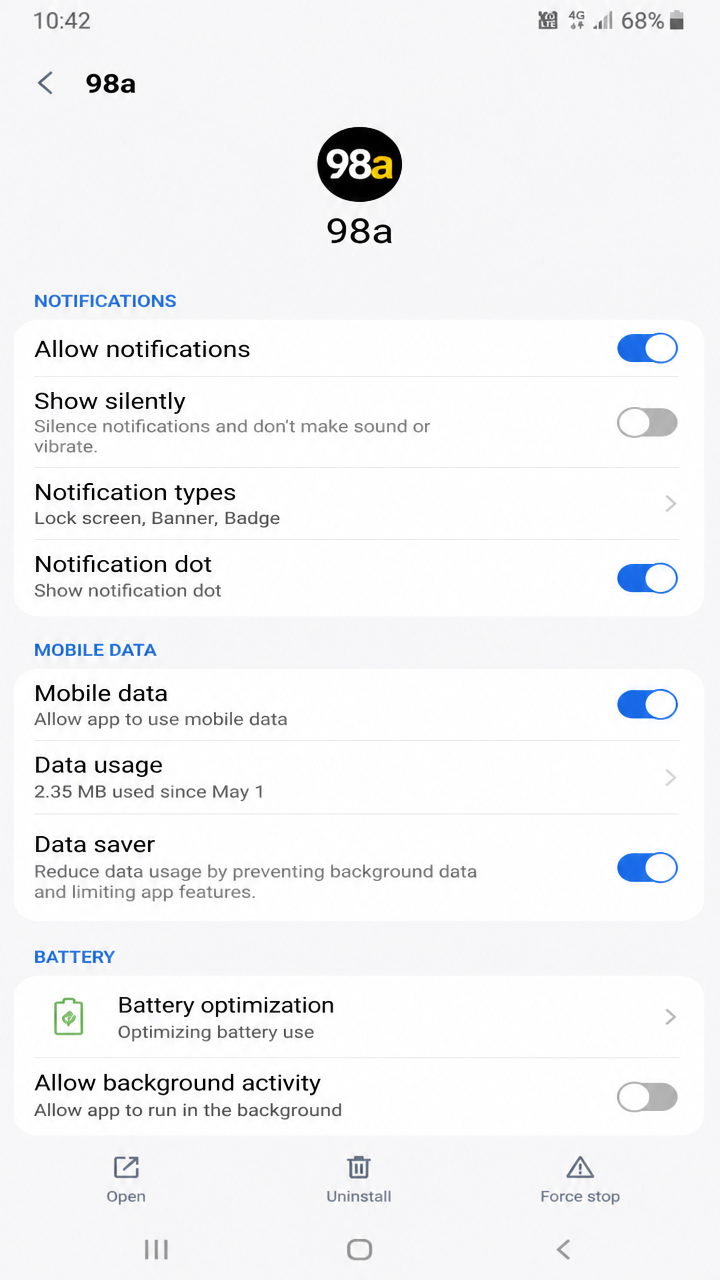 98a screenshot