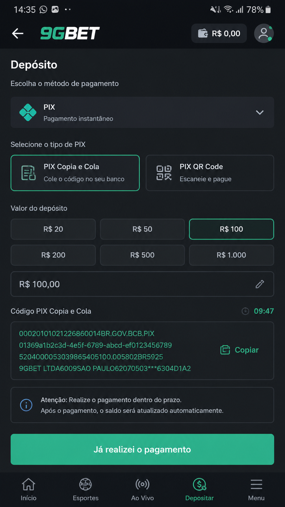 9gbet screenshot