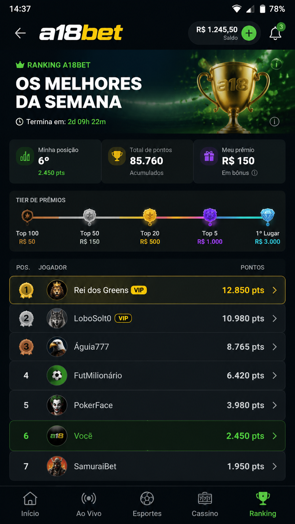 a18bet screenshot