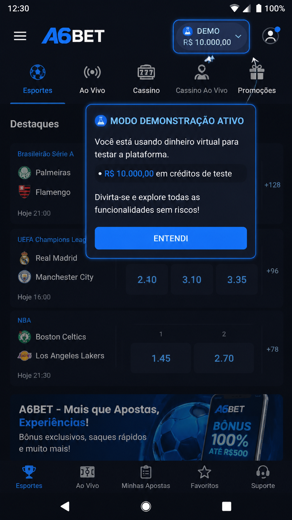 A6Bet screenshot