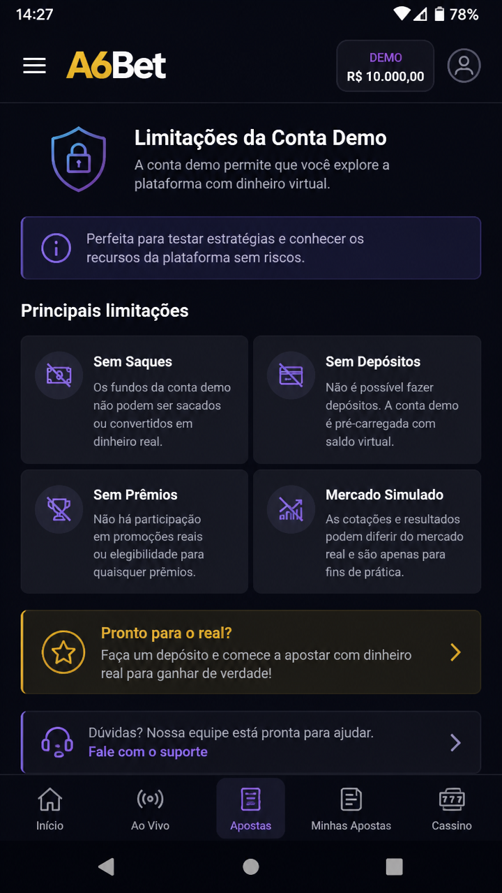 A6Bet screenshot