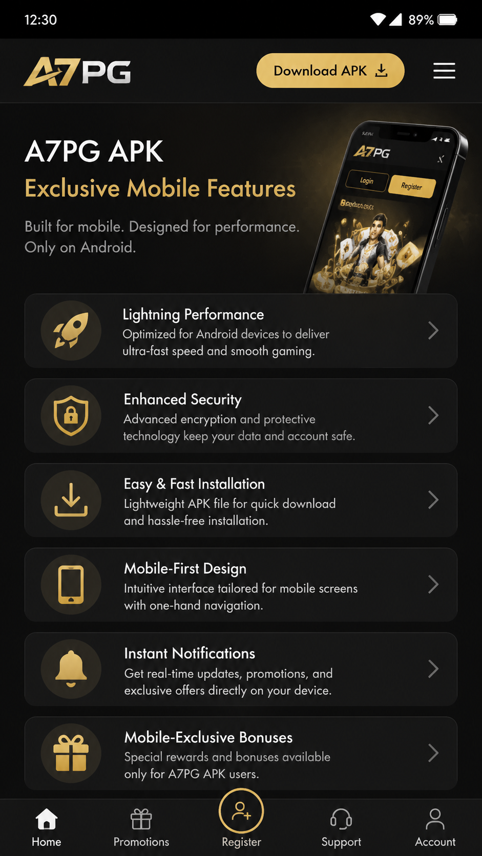 a7pg screenshot