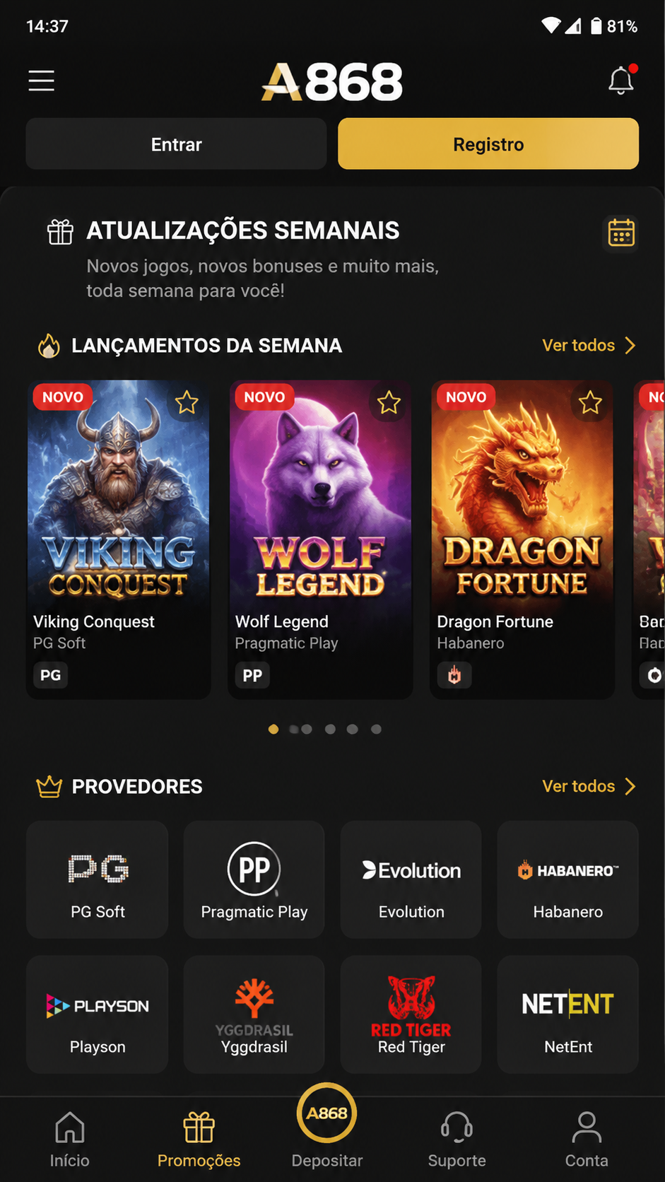 a868 screenshot