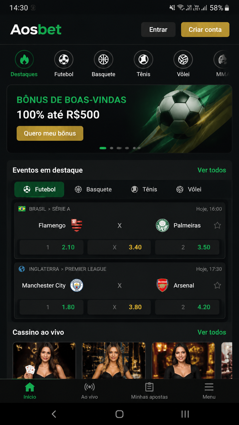 Aosbet screenshot