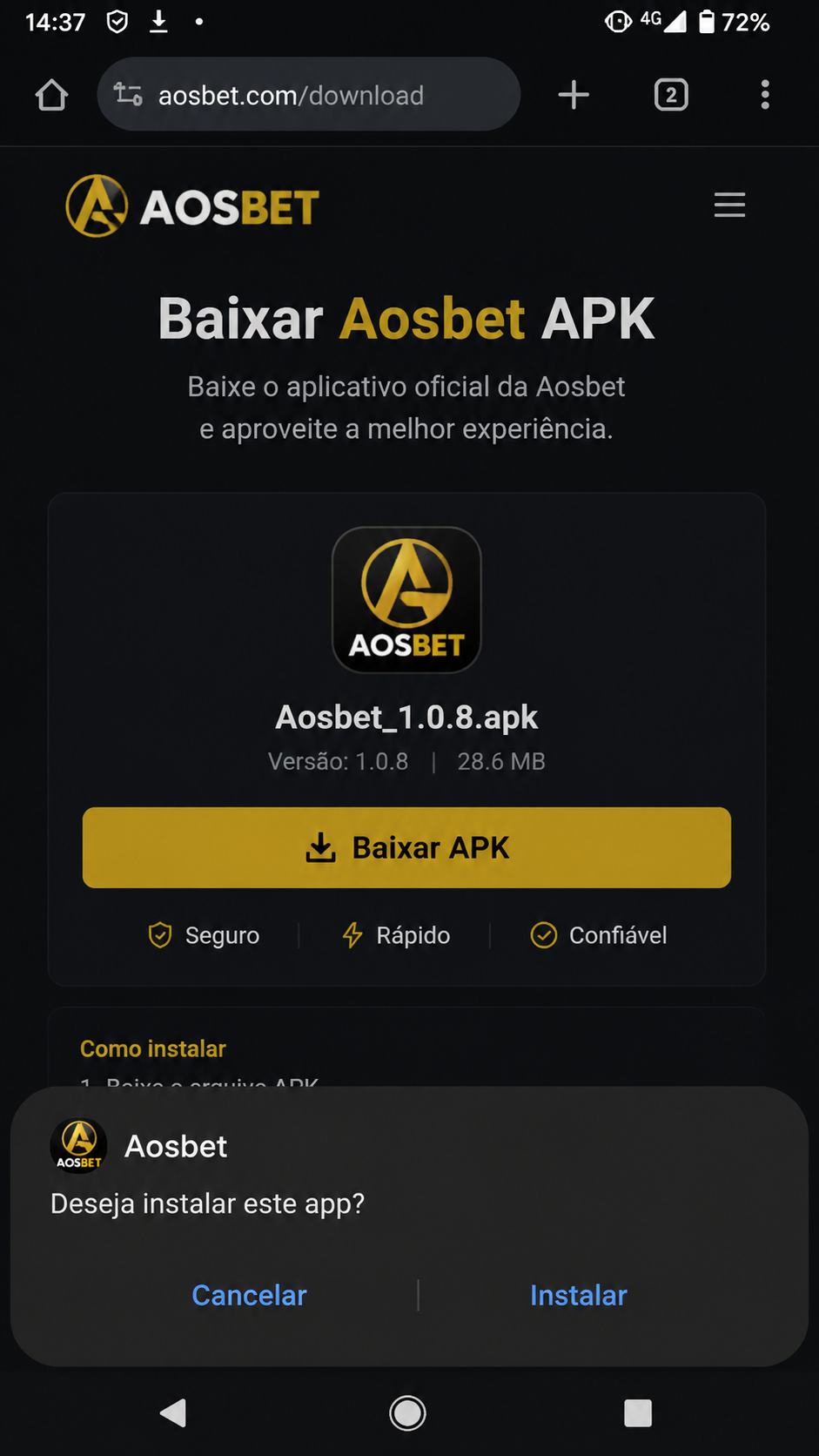 Aosbet screenshot