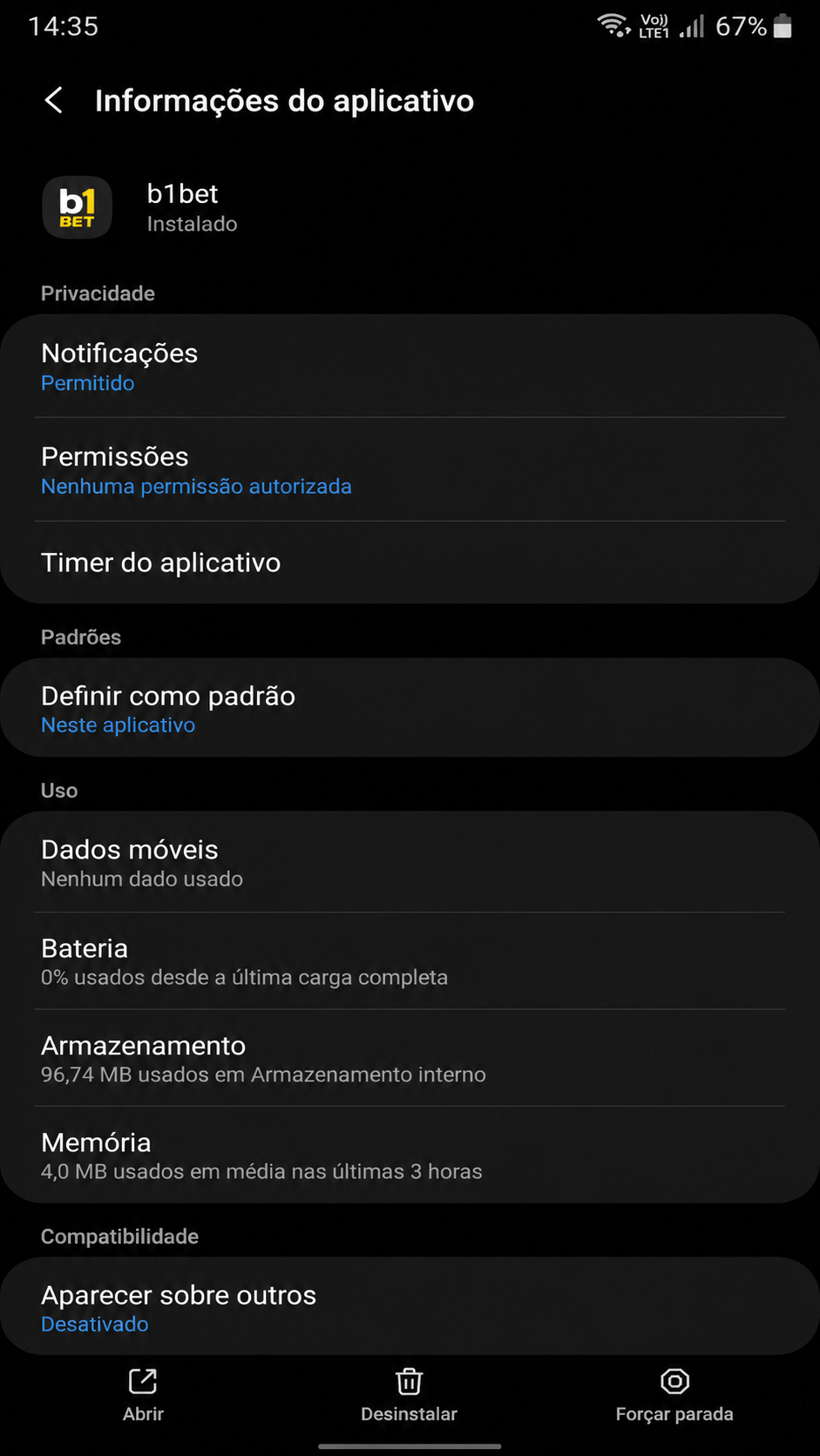 b1bet captura de tela Android