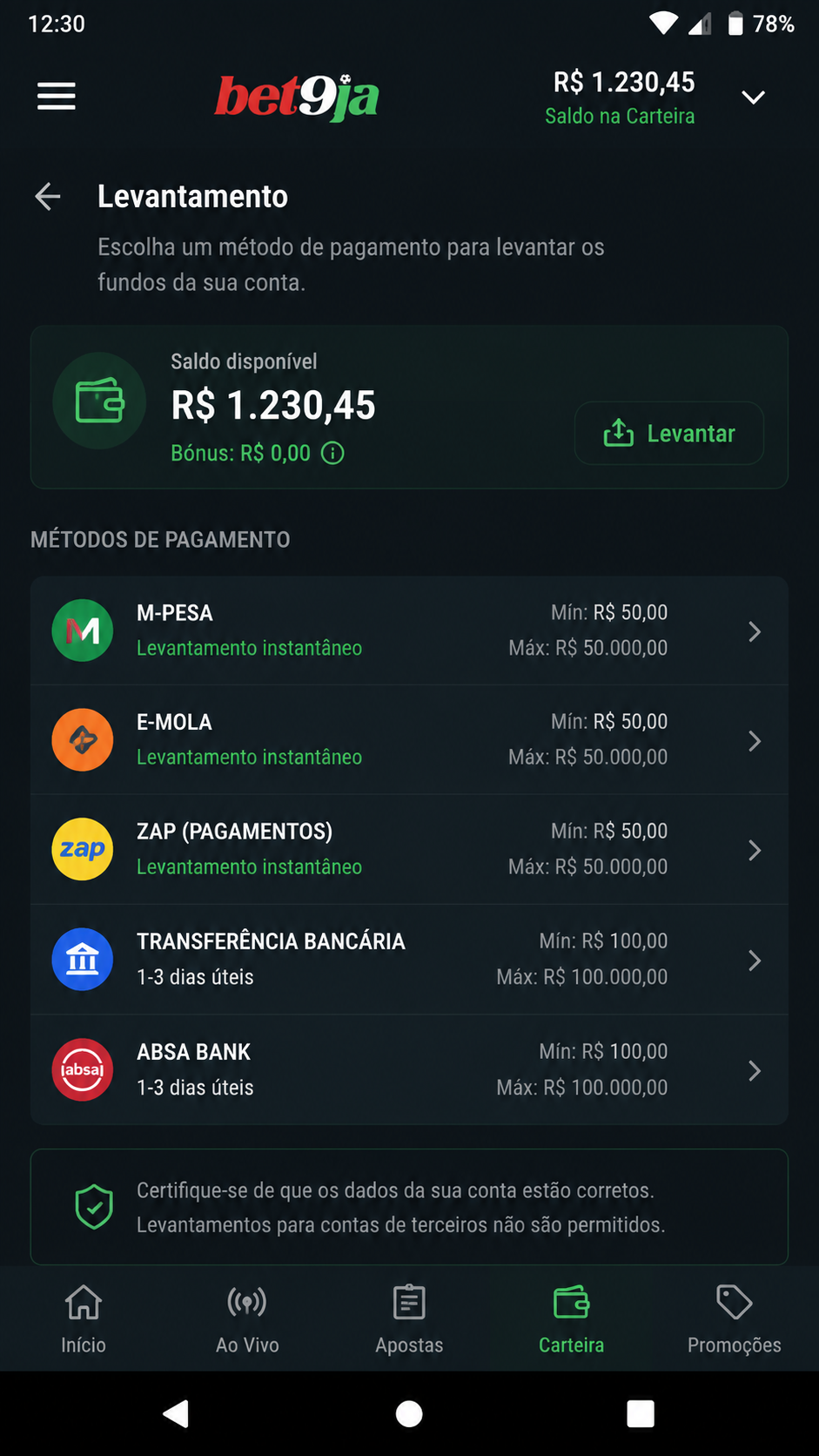 Bet9ja screenshot