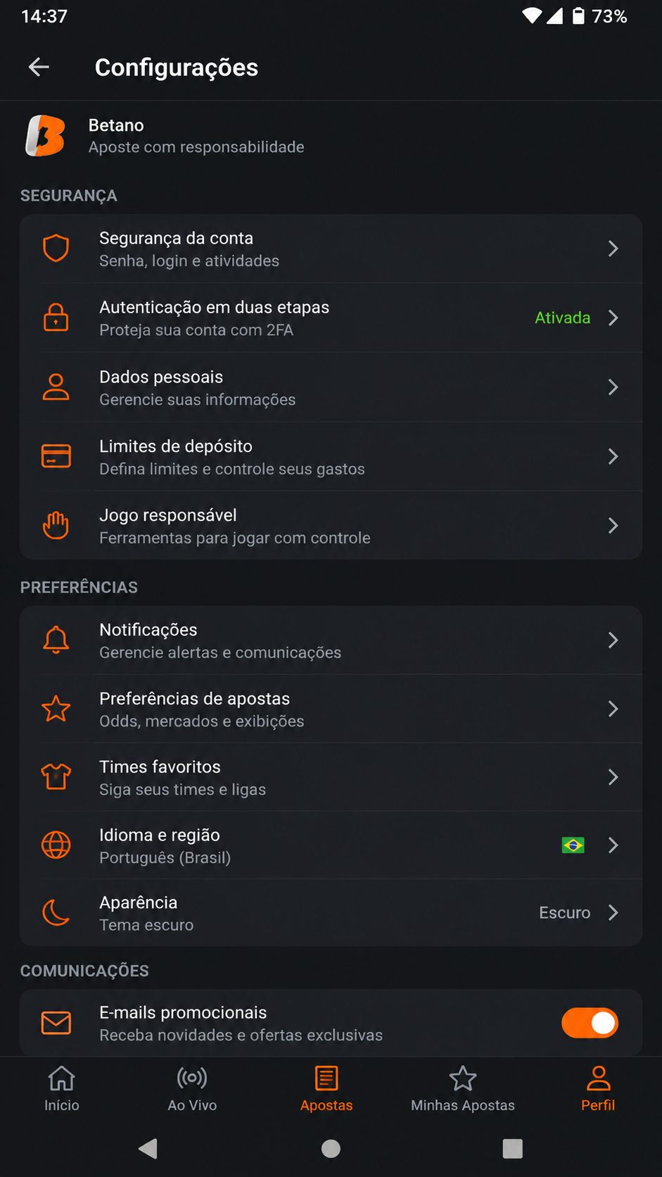 Betano screenshot