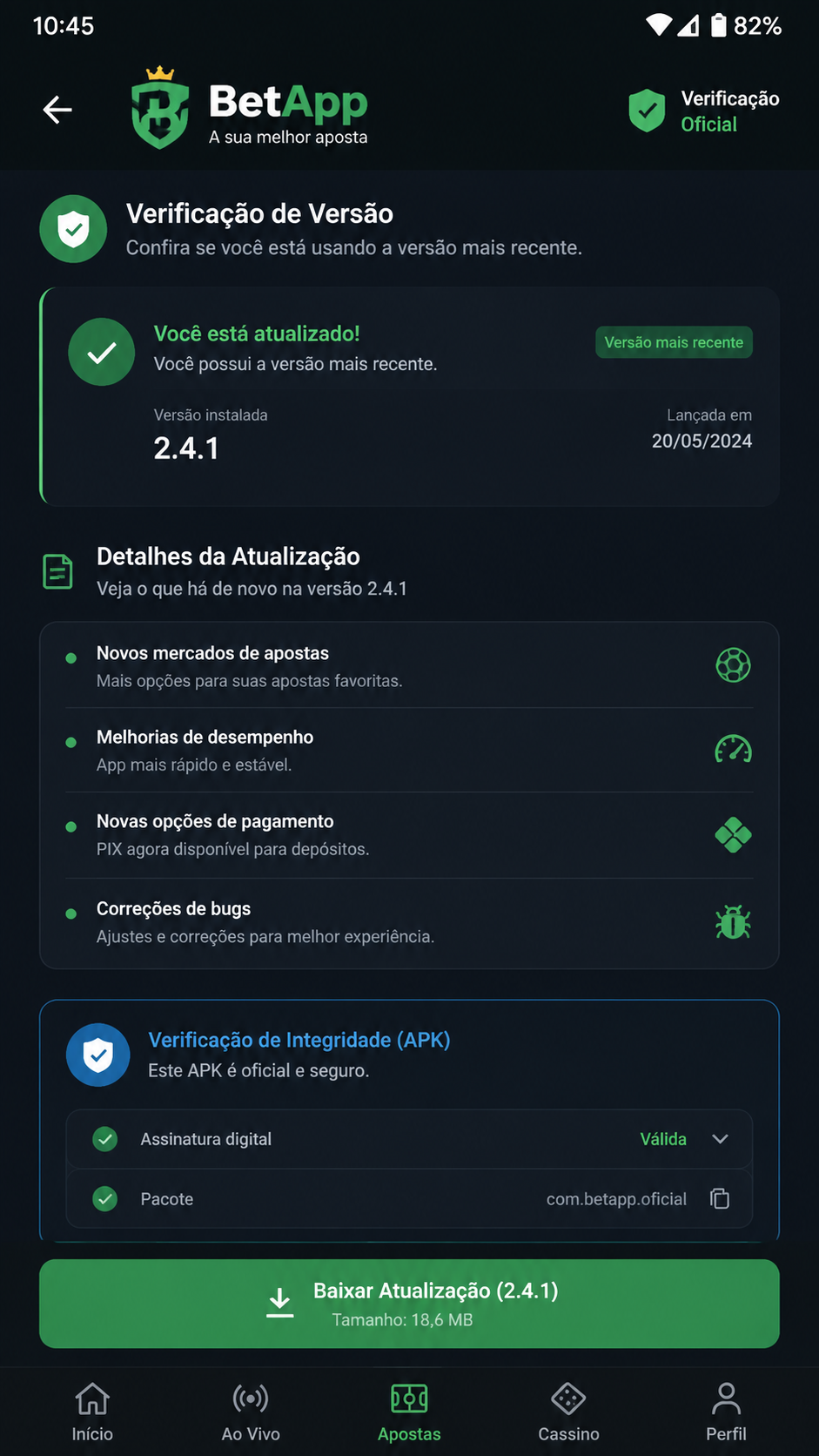 BetApp screenshot