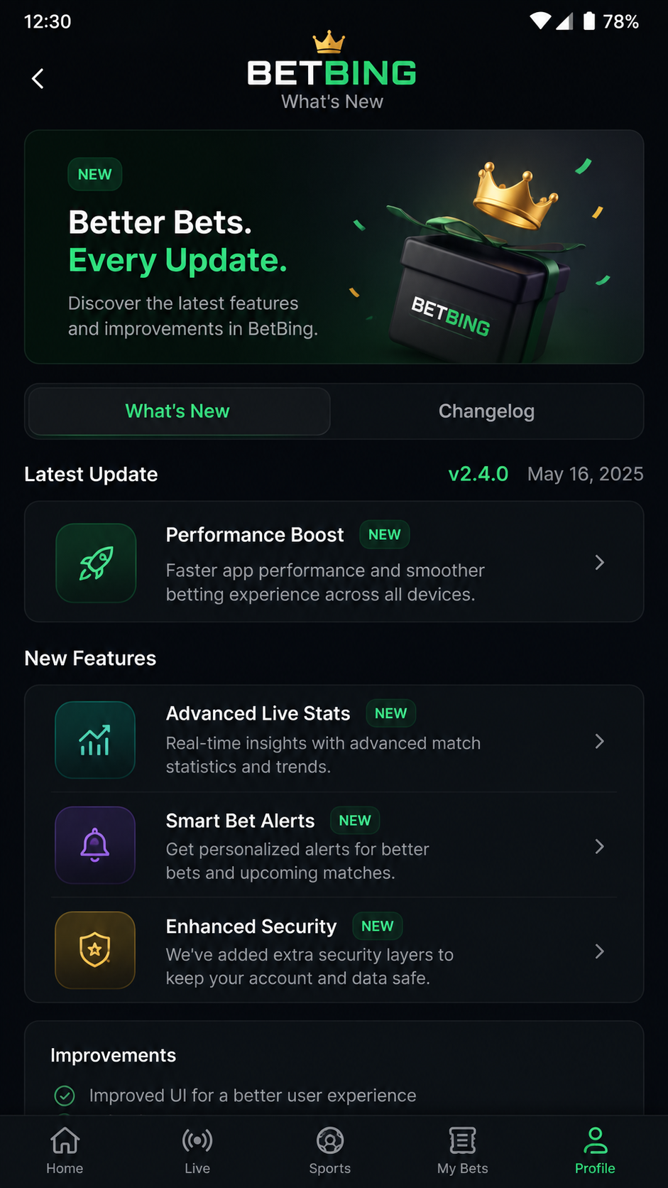 betbing captura de tela Android