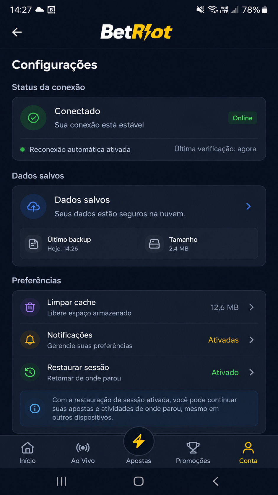 Betriot captura de tela Android