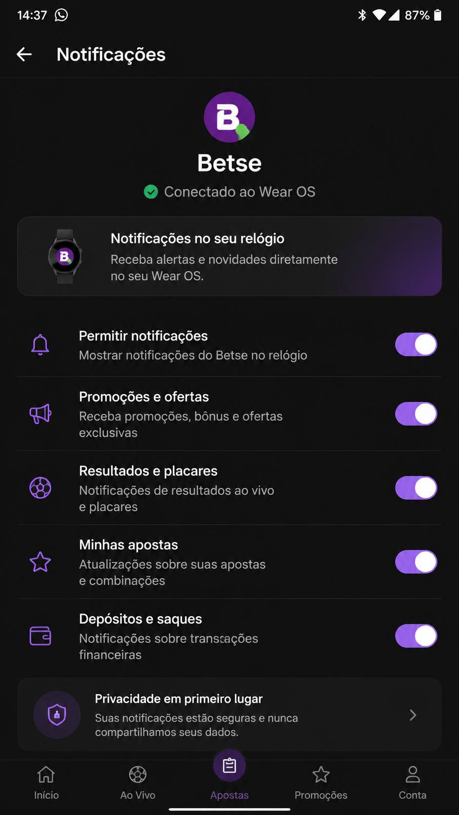 betse captura de tela Android