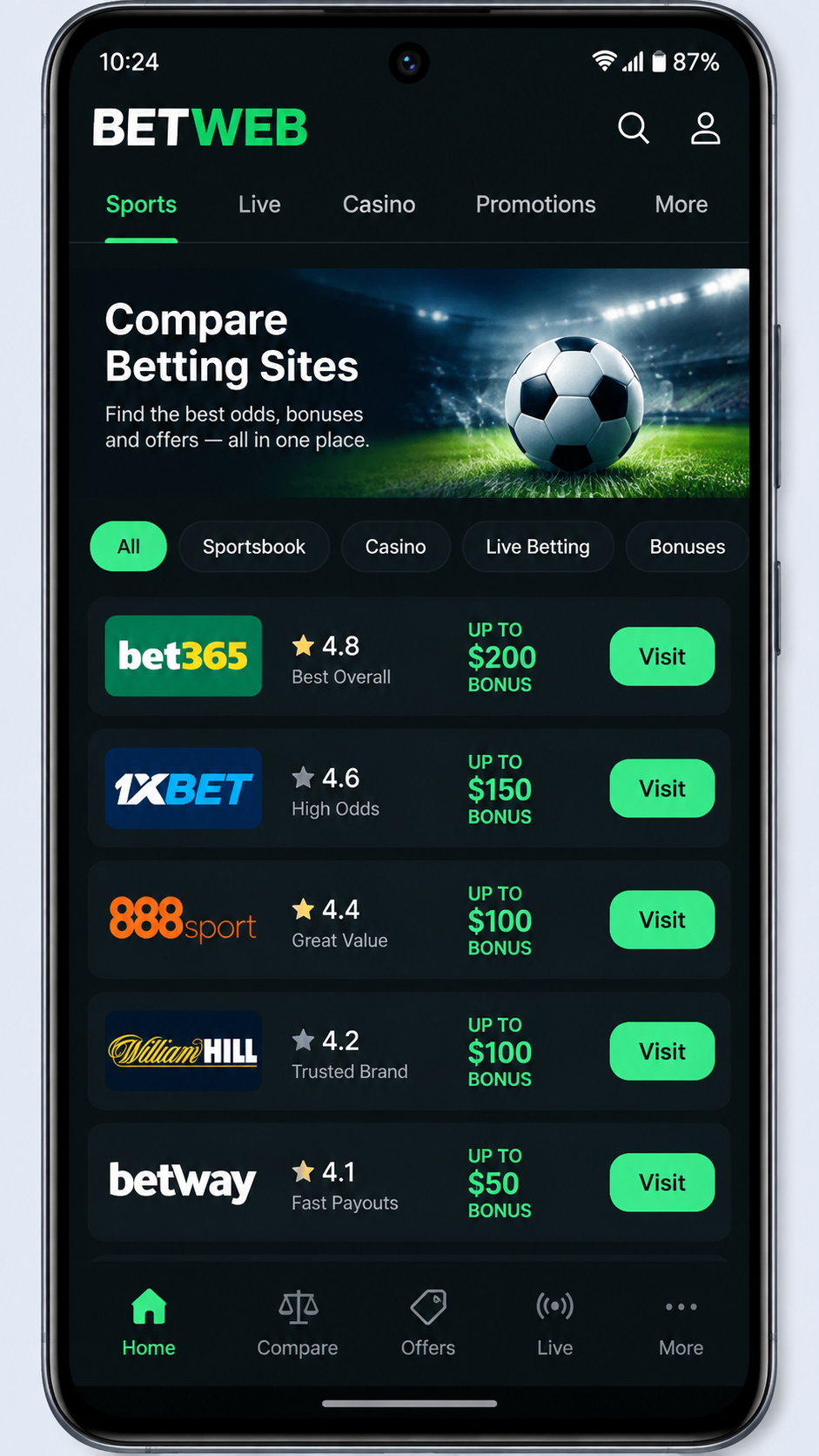 betweb screenshot