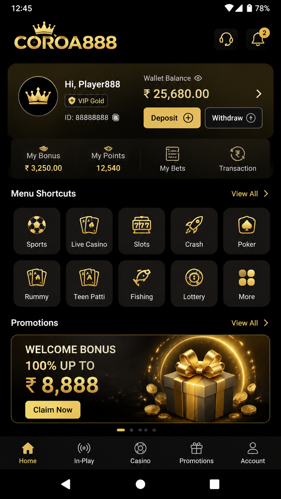 coroa888 screenshot