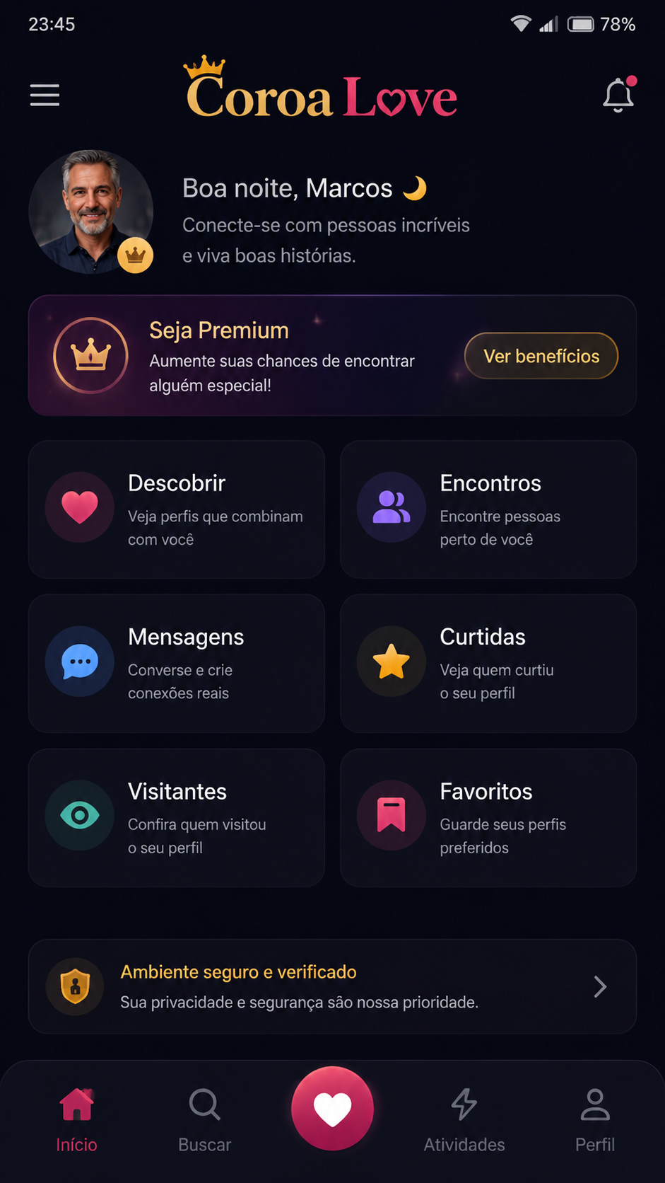 CoroaLove captura de tela Android