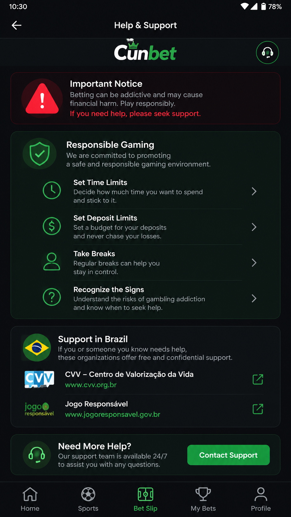 Cunbet screenshot