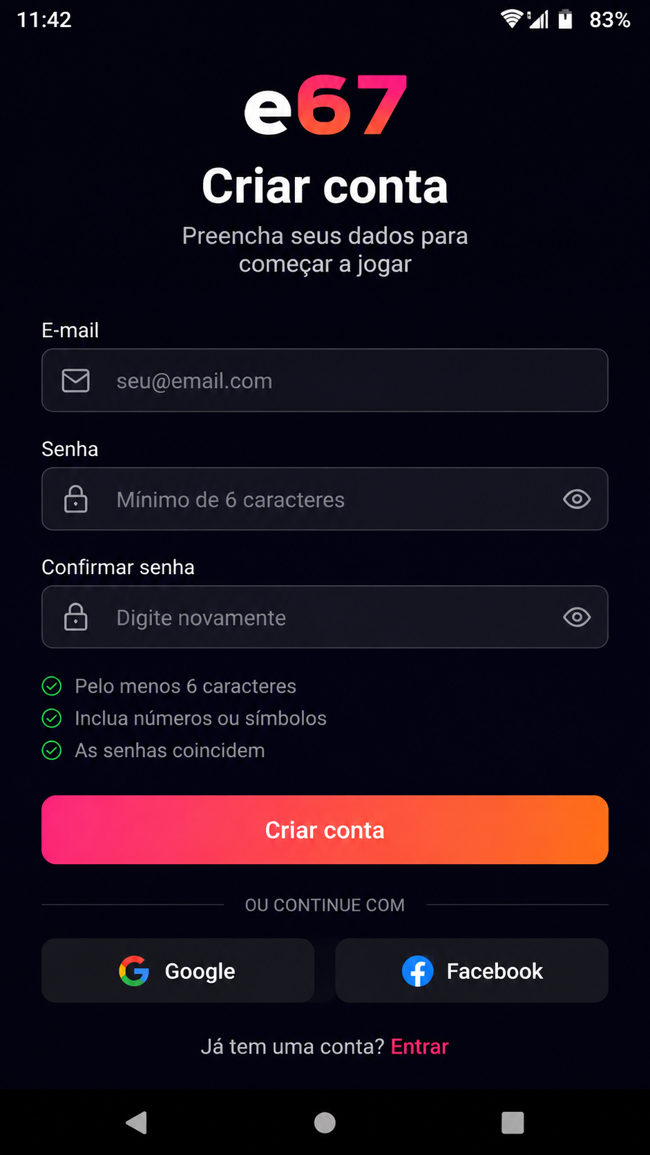 e67 screenshot