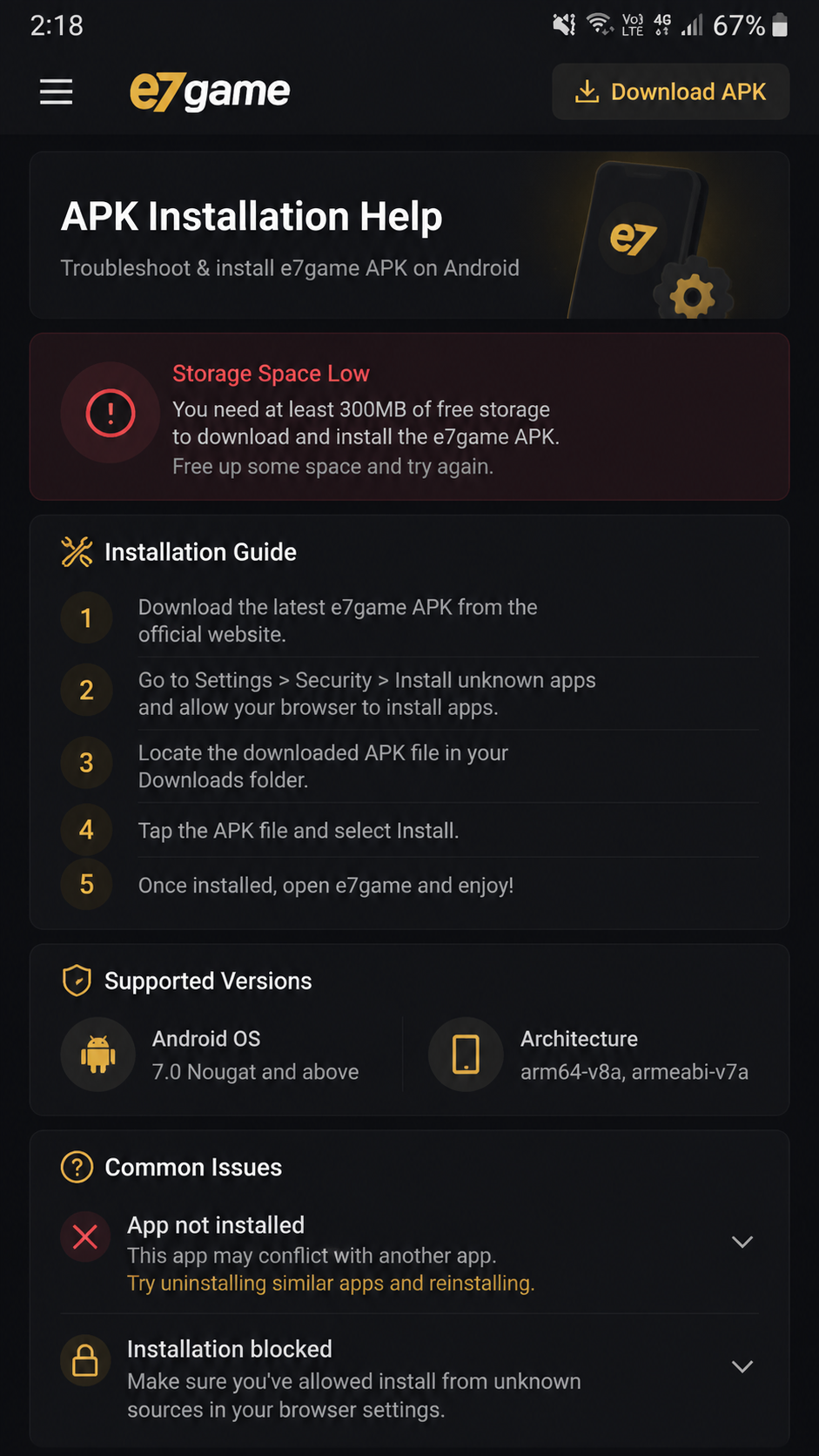 e7game captura de tela Android