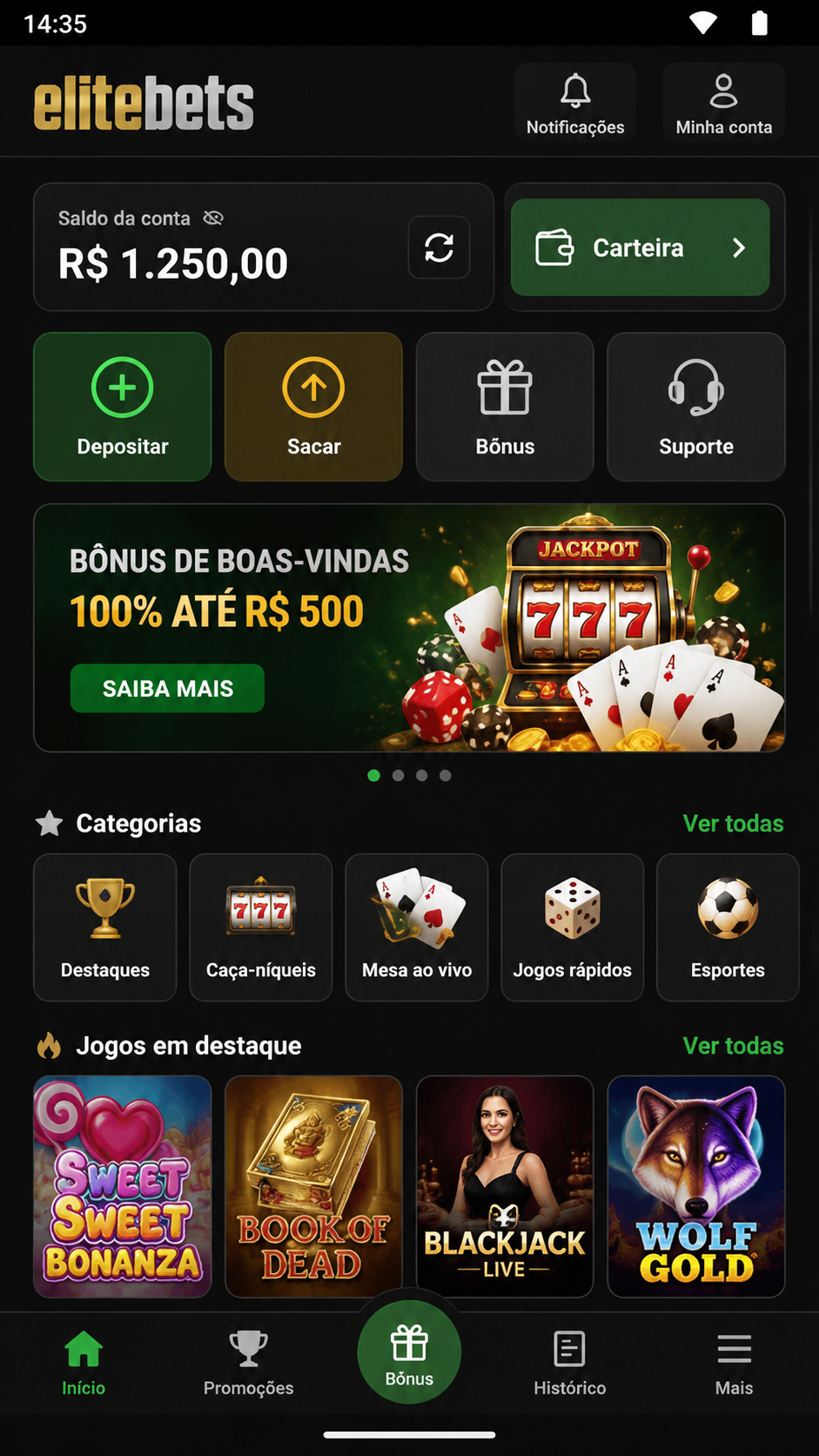 Elitebets screenshot