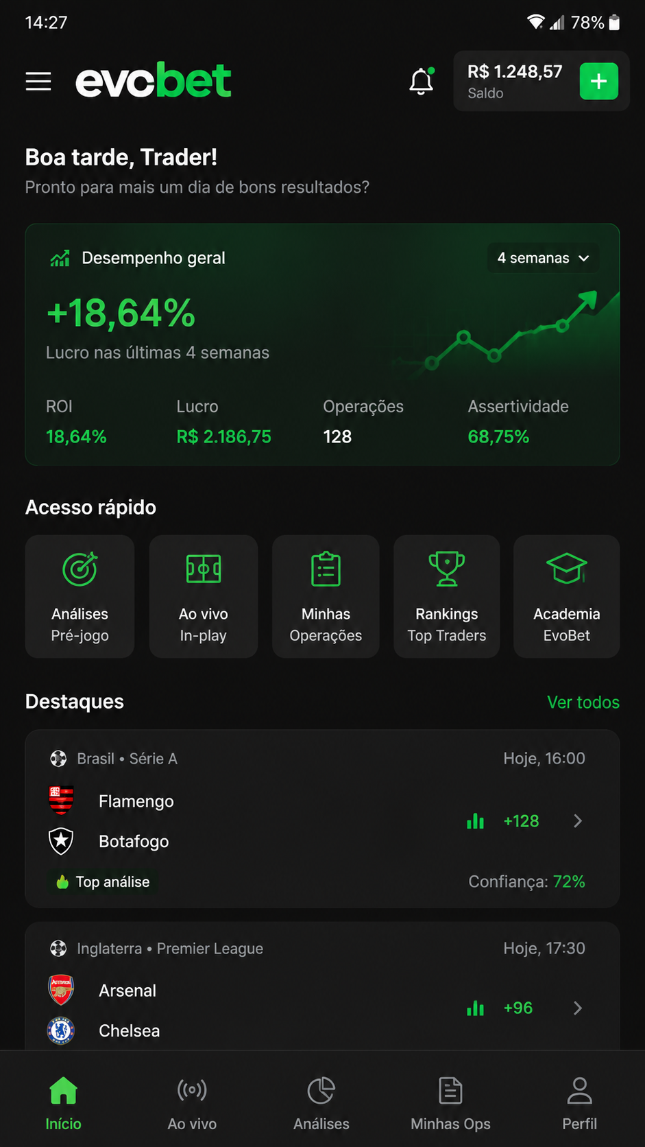 Evobet screenshot