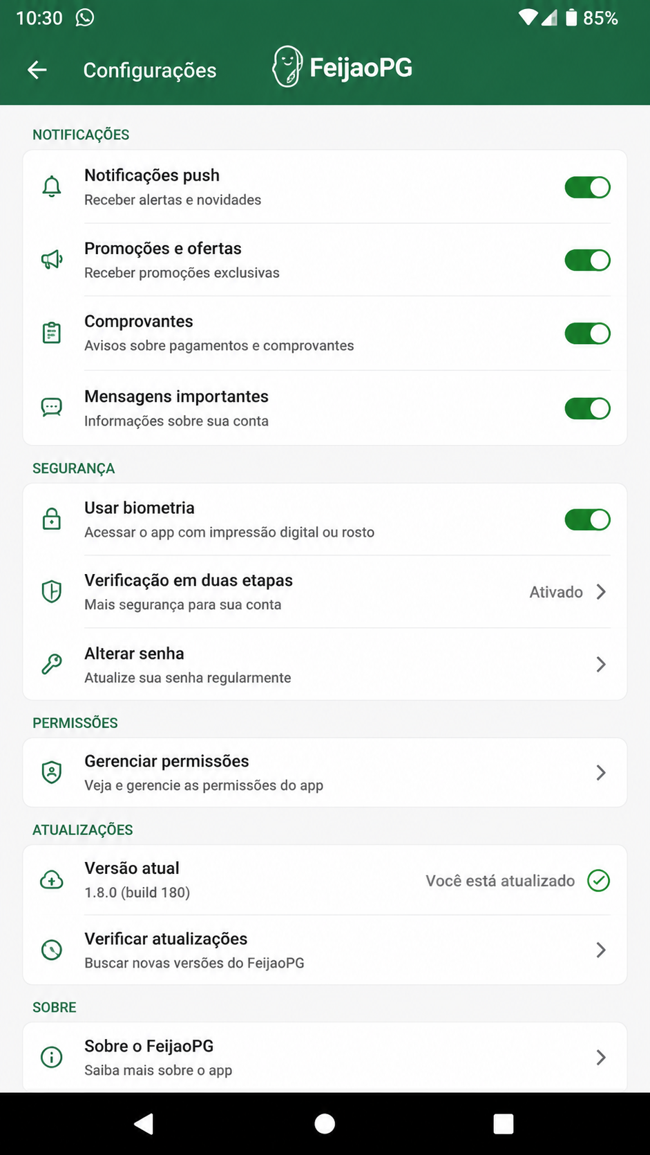 FeijaoPG captura de tela Android
