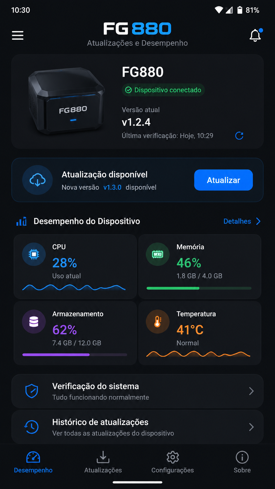 FG880 screenshot