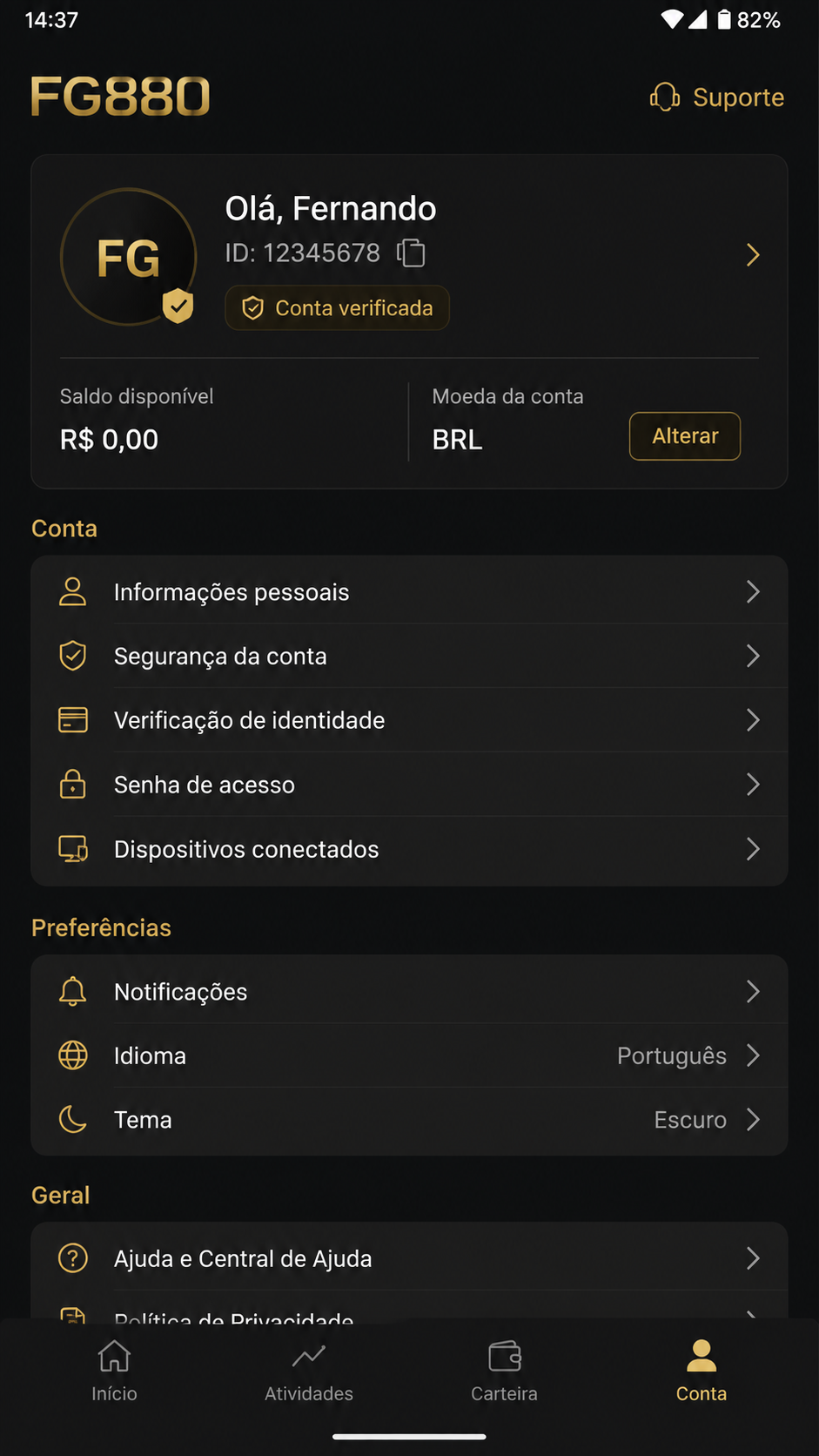 FG880 screenshot