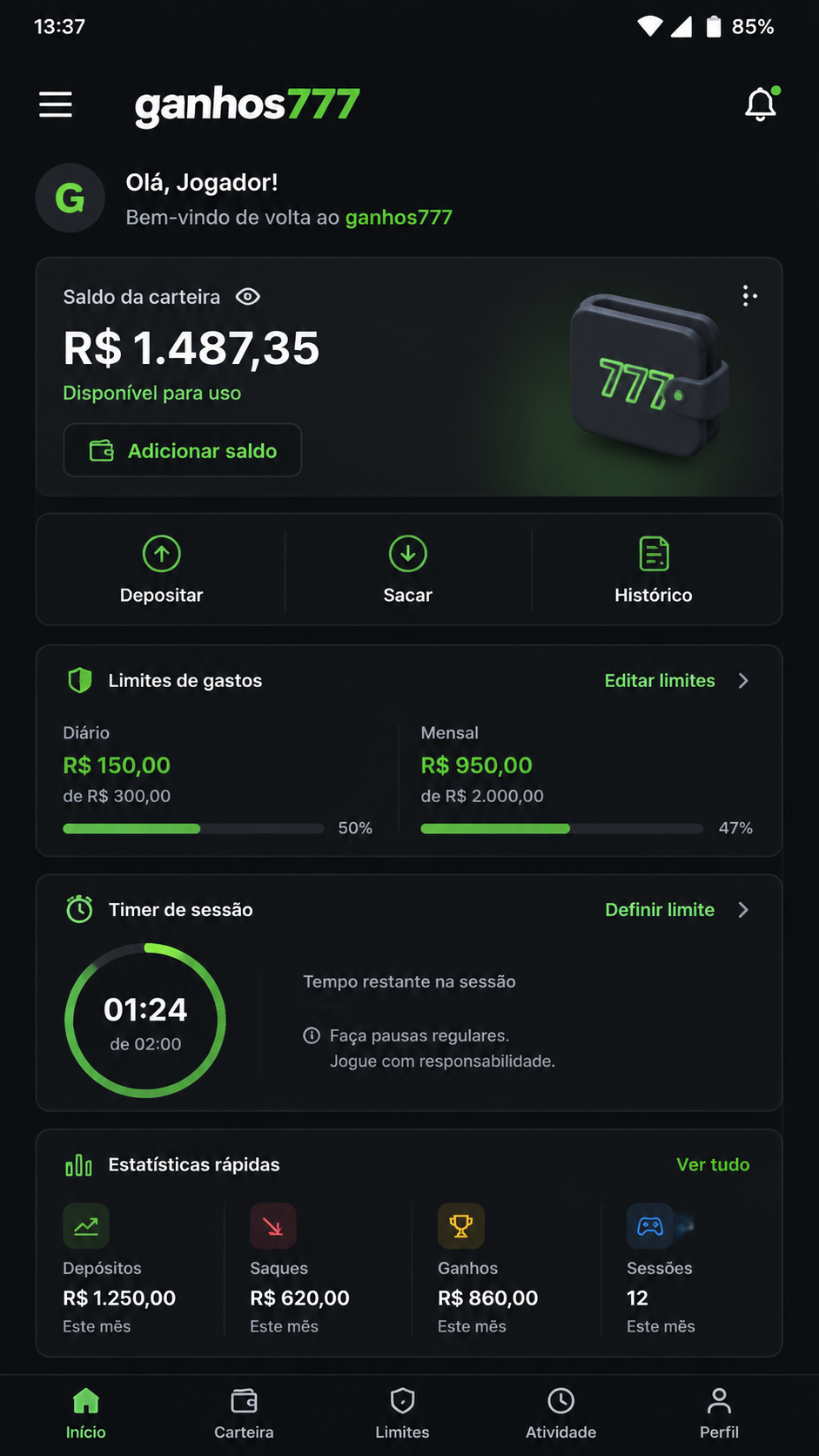 ganhos777 screenshot