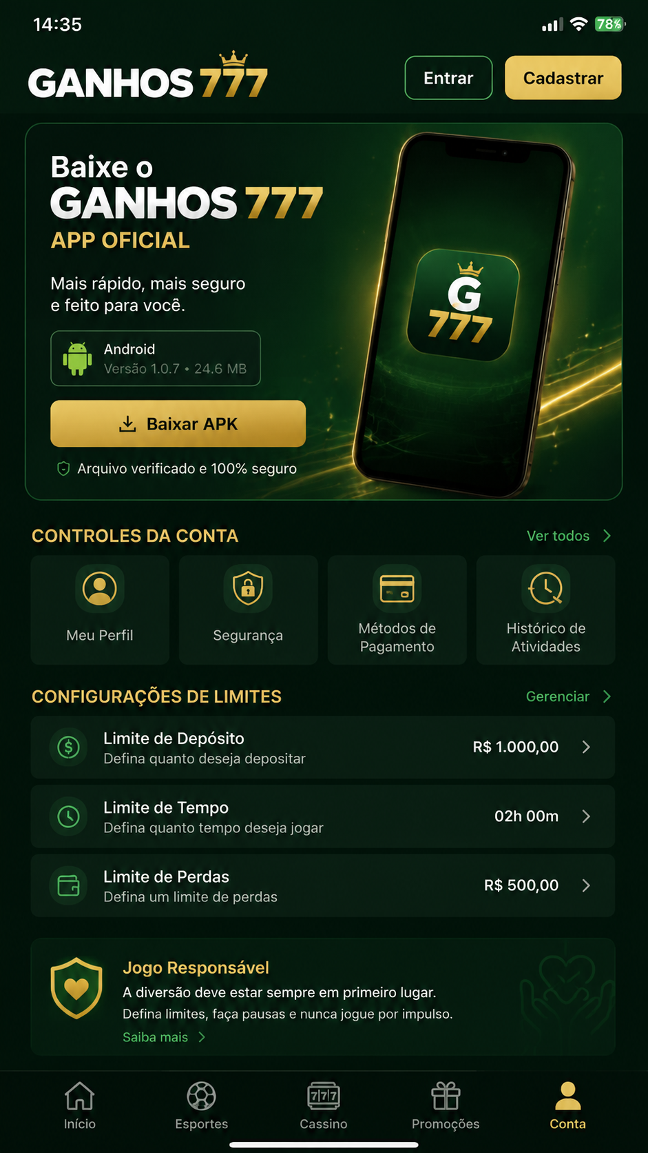 ganhos777 screenshot