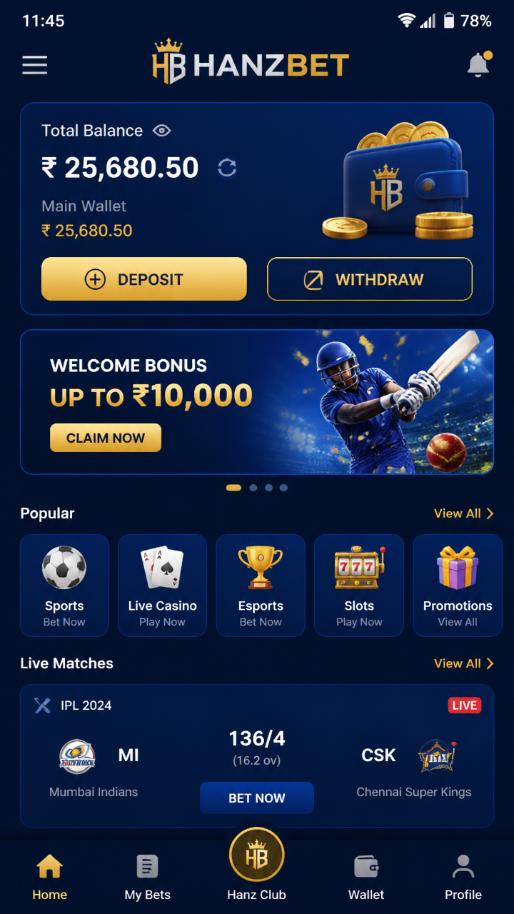 hanzbet screenshot
